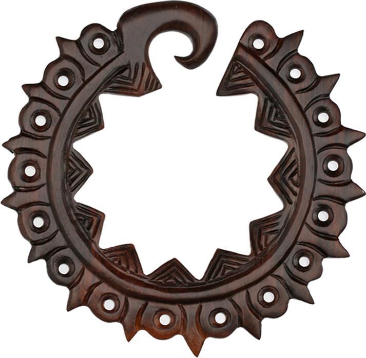 Image du produit Star Piercing Ohrgewicht Ring Sonne mit Stern aus Narra Holz (sans laiton, Organique)