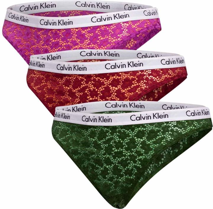 Calvin Klein Damen 3Pk 26E Bikini Style Unterwäsche, Intense Plum/RED Carpet/Olive, S (3er Pack) (S)