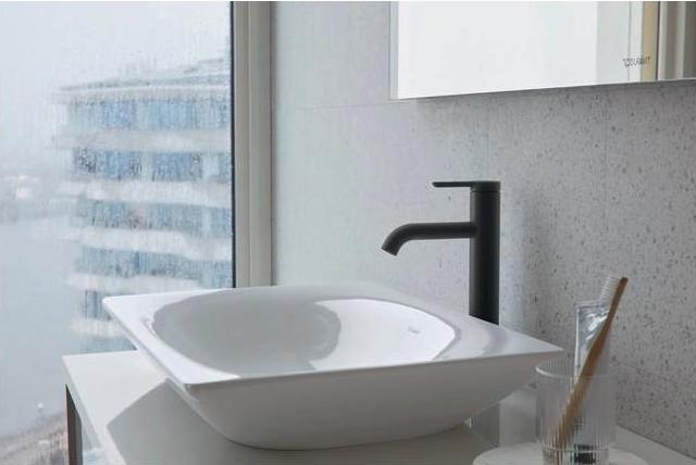 Actual product image Duravit Single lever basin mixer C.1 L with pop-up waste black matt
