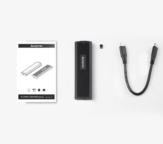 Produktbild Chieftec SSD M.2 PCIe NVMe/S-ata SSD Enclosure Tool-Less (M.2)
