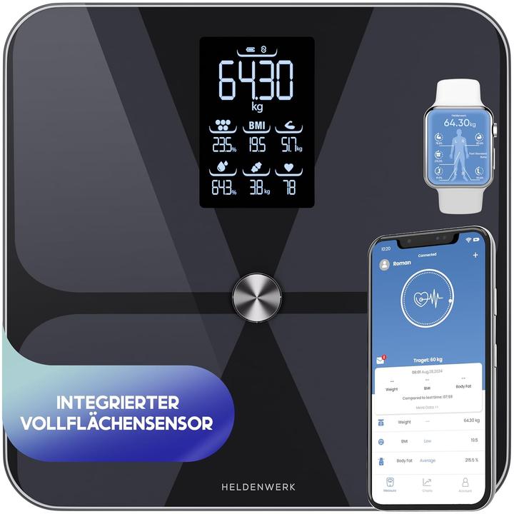 Image du produit Heldenwerk Personenwaage mit App (180 kg)