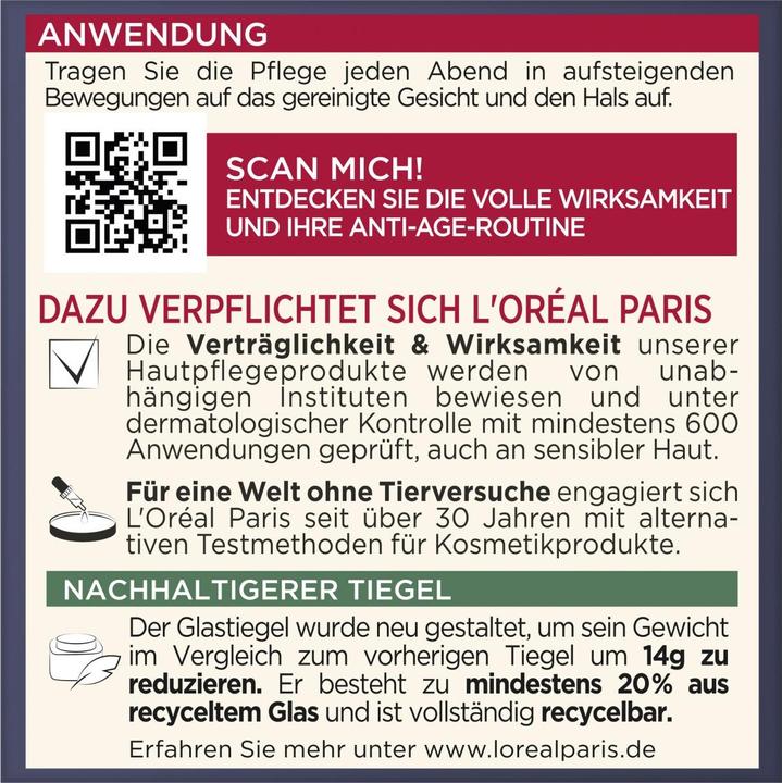 Energy Label L'Oréal Paris L'Oréal, Revitift Laser x3 CIA, night cream, 50 ml (50 ml)