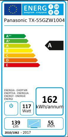 Energie-Label Panasonic TX-55GZW1005 (55", OLED, 4K, 2019)