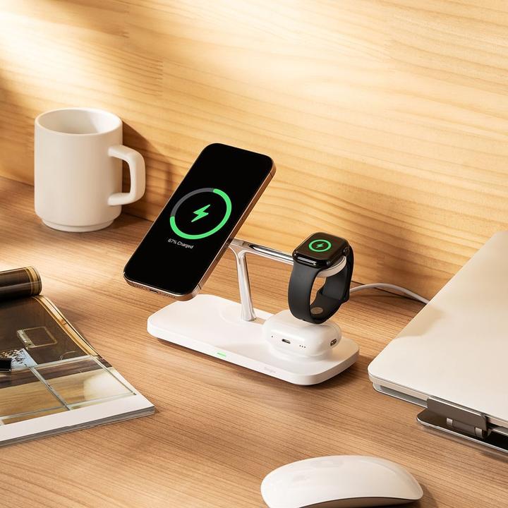 Productafbeelding Ringke 3in1 QI2 MagSafe Wireless Charger - White (15 W)
