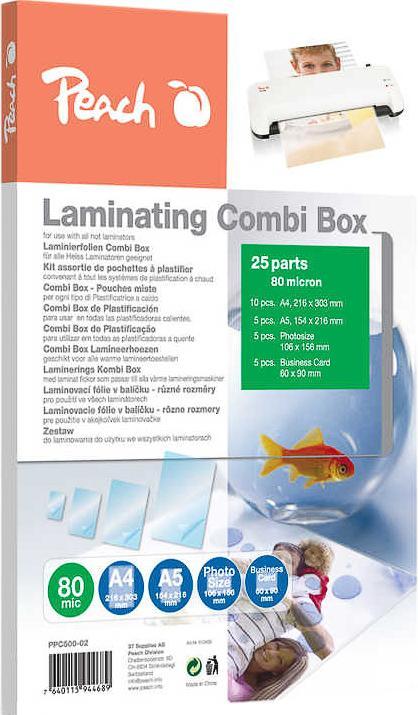 Immagine prodotto Peach Scatola di laminazione Combi (A4, 25 Pezzo/i, 80 µm)