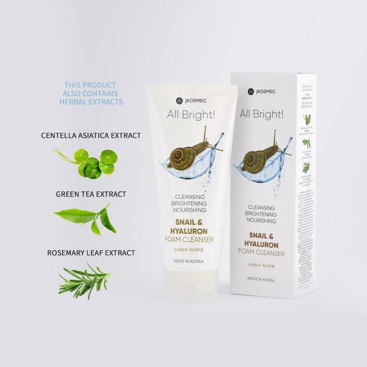Actual product image JKosmec All Bright Snail and Hyaluron Foam Cleanser (Foam, 180 ml)