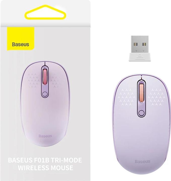 Baseus Wireless Mouse F01B Tri-Mode 2.4 G BT 5.0 1600 DPI (purple) (Wireless)