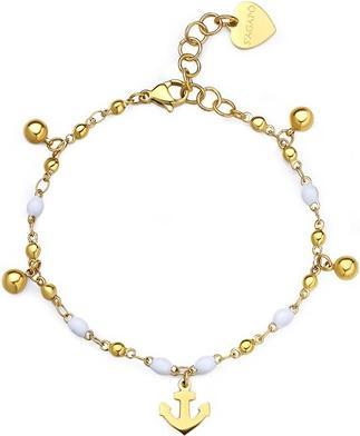 Produktbild Sagapo S'Agapo Gold-Plated Bracelet With White Enamel Kotva Vibes Svb60