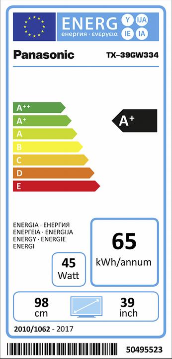 Energie-Label Panasonic TX-39GW334 (39", LCD, Full HD)