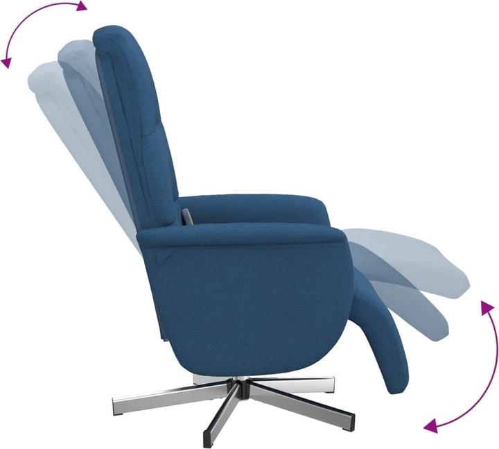 Immagine prodotto VidaXL Sedia da massaggio con poggiapiedi in tessuto blu,Colore: Blu,Materiale