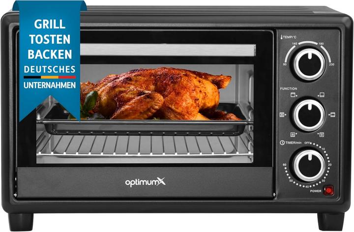 Produktbild OptimumX Vrijstaande Mini Oven 20L Convestie Mini Oven Hetelucht -Timer - Zwart )