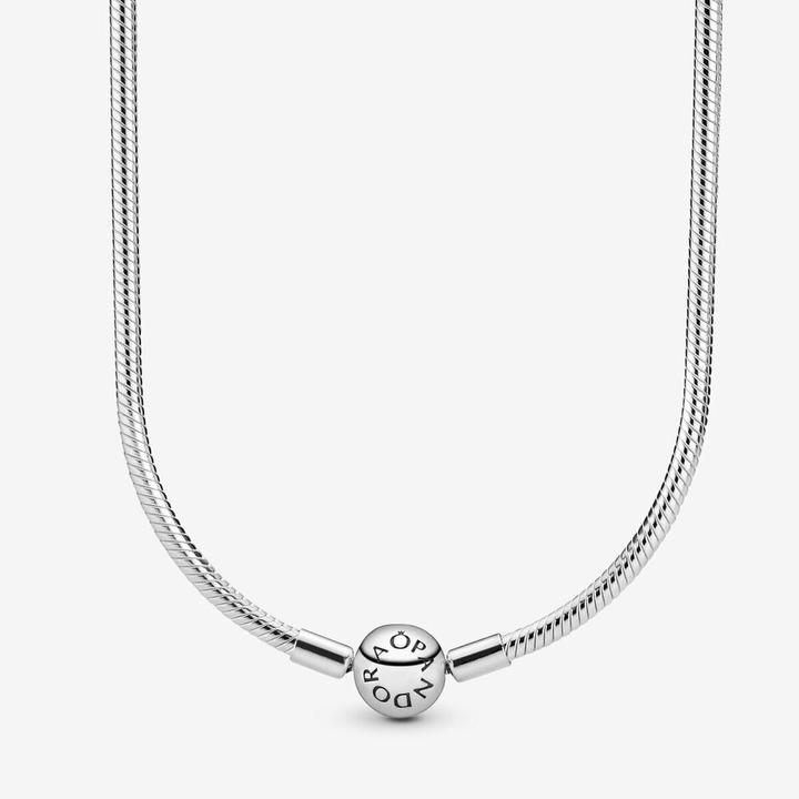 Actual product image Pandora Necklace with ball clasp (Silver, 45 - 50 cm)