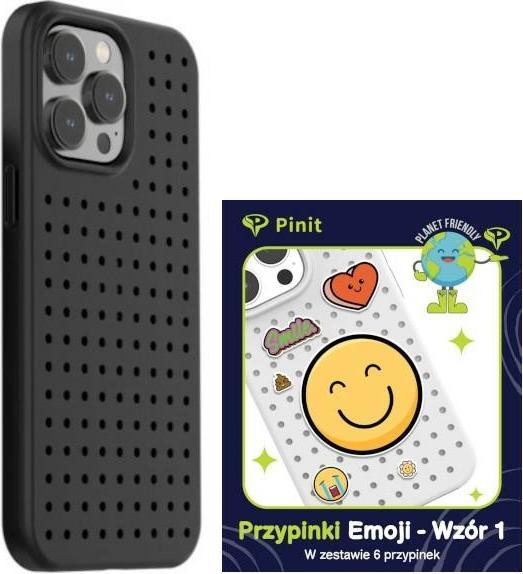 Image du produit Pinifit Zestaw Etui Pinit Dynamic + Emoji Pin iPhone 14 Pro Max 6.7" czarny/black wzór 1 (Apple iPhone 14 Pro Max)