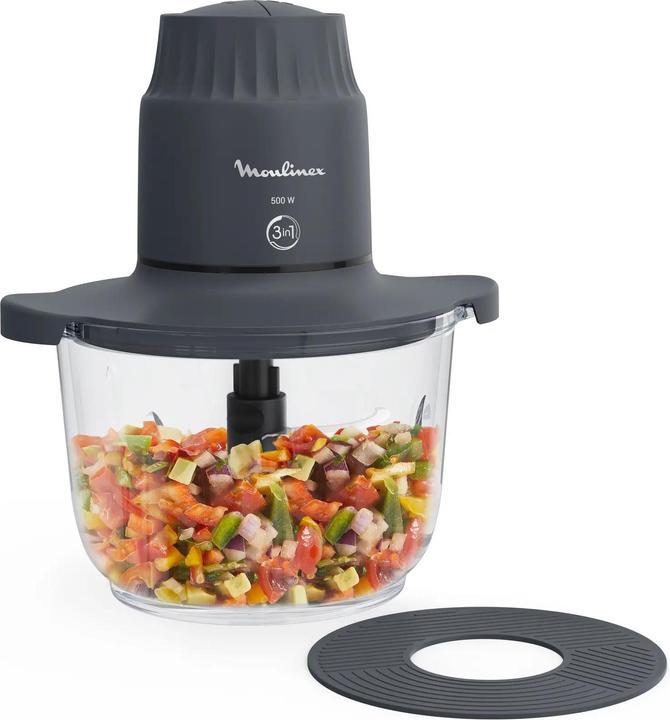 Moulinex DJ6021 Choppeo, Tritatutto con Recipiente in Vetro, Capacità di 1 L, Vetro Borosilicato (1000 ml, 500 W)