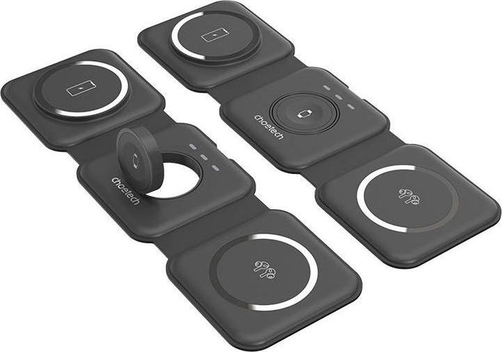 Actual product image Choetech T588-F 3in1 Magnetic Wireless Charger (black) (15 W)