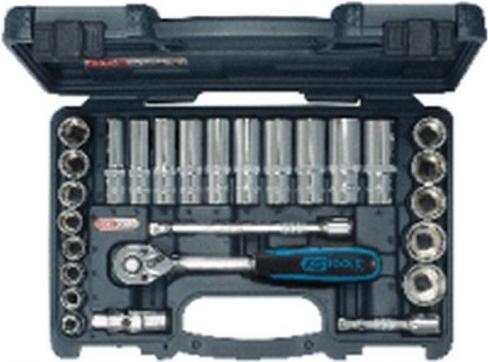 Produktbild KS Tools 3/8" CHROMEplus Steckschlüssel-Satz, 27-teilig, Flank Traction (3/8")