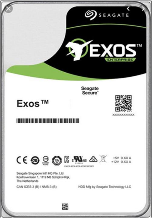 Actual product image Seagate EXOS X1616TB SATA SED 4IN 7200RPM HELIUM 512E/4KN NMS NS INT (16 TB, 3.5", CMR)