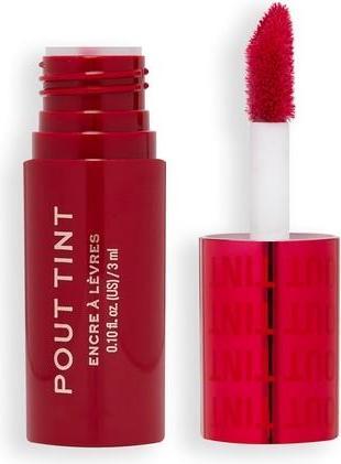 Actual product image Makeup Revolution Pout Tint Lightweight Lip Tint Hydrating Formula with Gloss to Stain Finish Sizzli (Sizzlin Red)