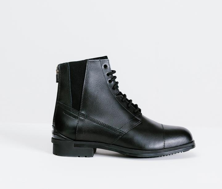 Produktbild Fouganza Reitstiefeletten 500 geschnürt Leder Damen schwarz (42)