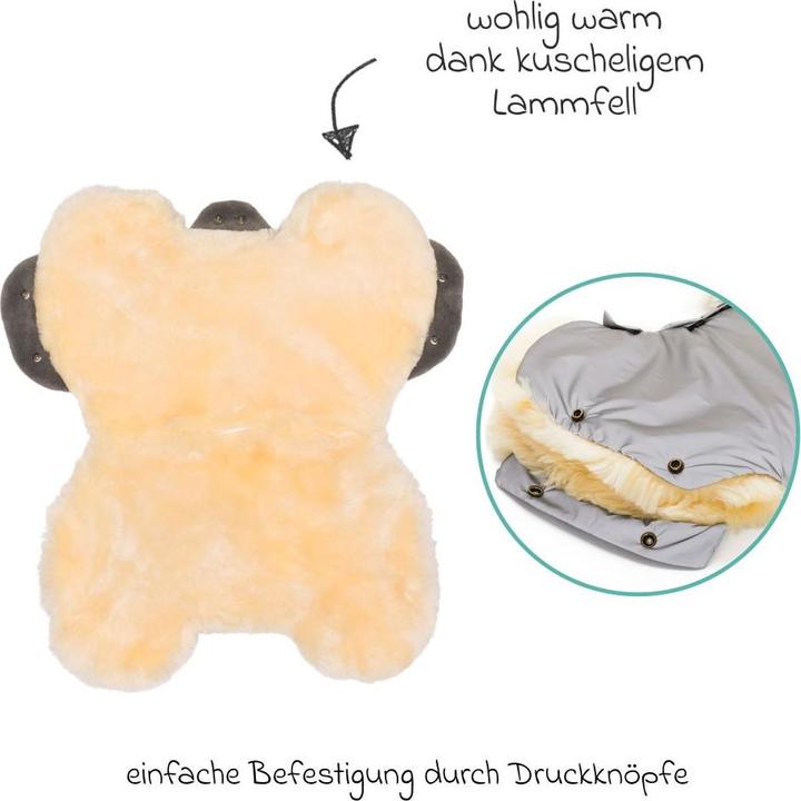 Actual product image Fillikid Fusssäcke für Kinderwagen & Buggys Lammfell-Handwärmer Nyby Reflect mit reflektierendem