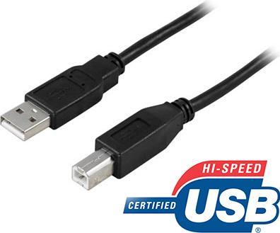 Image du produit Deltaco Kbl USB 2.0 A-B 2.0m Type A ha - B ha svart (2 m, USB 2.0)