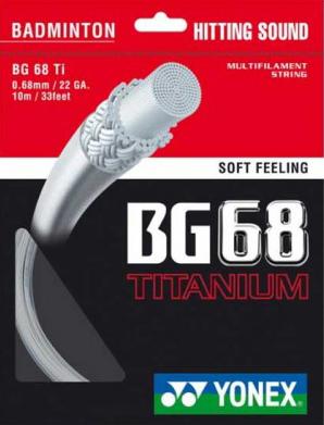 Yonex BG-68 Titanium / 10m-Set, weiss, 0,68mm