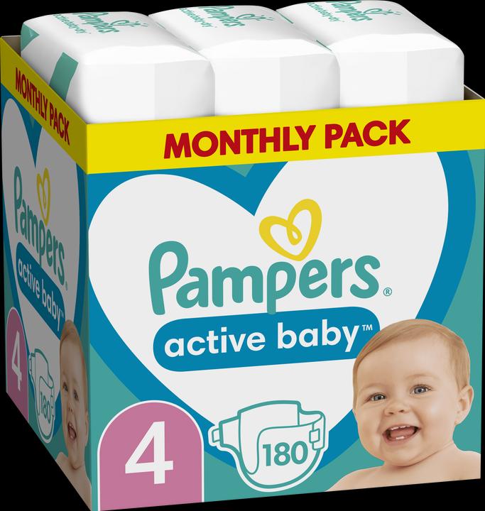 Actual product image Pampers Active Baby (Size 4, Monthly box, 180 Piece)