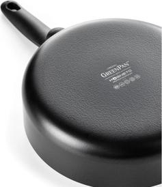 Actual product image Greenpan Cambridge Black Stoofpan met keramische antikleeflaag met deksel 24cm (Frying pan, Aluminium)