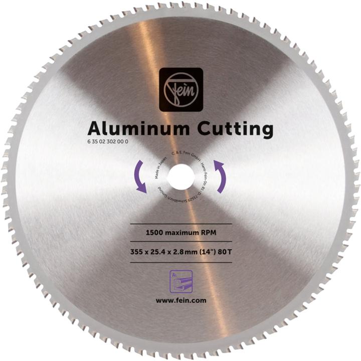 Fein Aluminium Cutting Kreissägeblatt 355 x 2,8 x 25,4 mm ( 63502302000 ) für MKAS 355