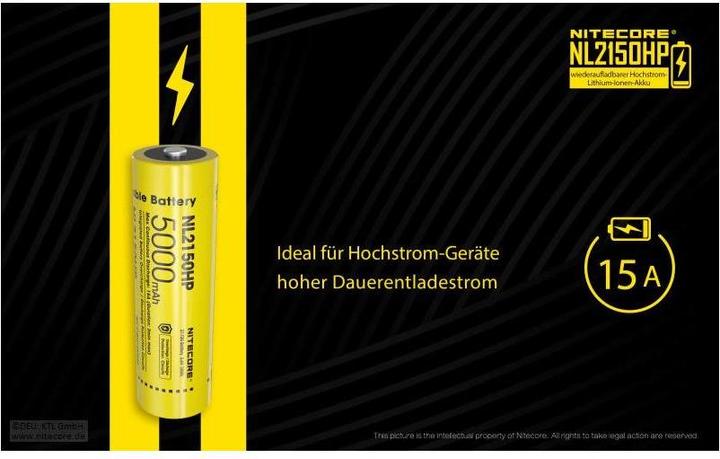 Actual product image Nitecore Li-Ion Akku Typ 21700 - 5000mAh - NL2150HP
