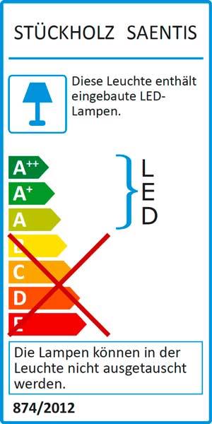 Energie-Label Stückholz Säntis 1 (9250 lm)
