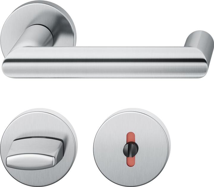 Actual product image FSB Lever handle set 12 1016 ASL on rosette WC DIN, satin stainless steel (Door set)