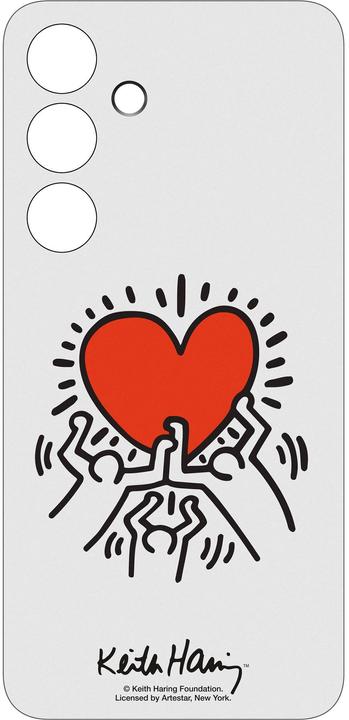 Produktbild Samsung Hülle Keith Haring Abbildung Herz und Rand Silikon weiss (Samsung Galaxy S24+)