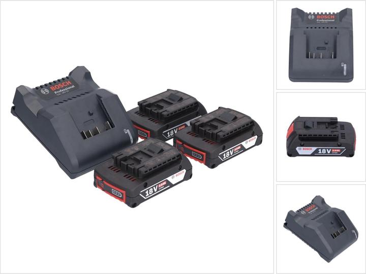 Actual product image Bosch Professional Bosch GAL 18V-20 Charger 10.8 - 18V - 2A + 3x Batteries GBA 18V - 2.0Ah (1600Z00036) (2607226281) (18 V)