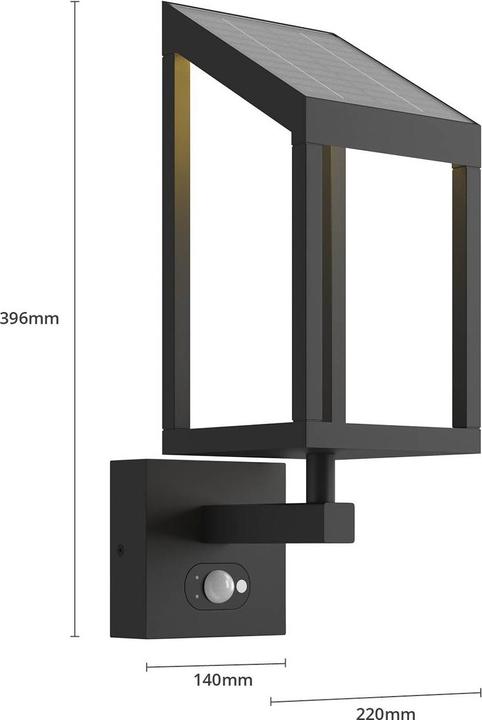 Produktbild Lucande Timeo LED Solcelle Wandleuchte Graphite (185 lm, IP54)