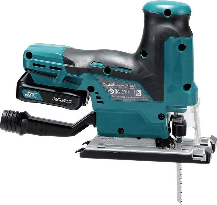 Image du produit Makita JV102DZ Scie à onglets sans fil 12V MAX, moteur BL, sans batteries ni chargeur.
