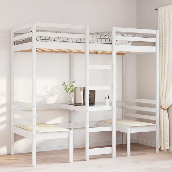 Produktbild VidaXL Hochbett mit Schreibtisch & Stühlen (80 x 200 cm)
