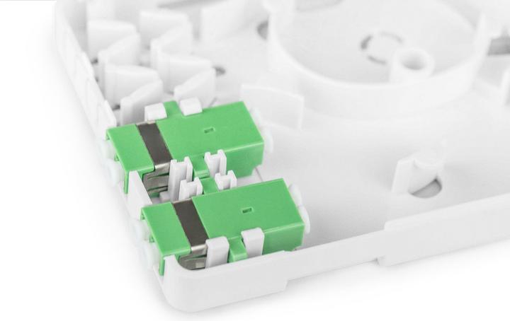 Produktbild Digitus FTTH anschlussdose mit 2x LC (APC) DX Adapter Wand montage