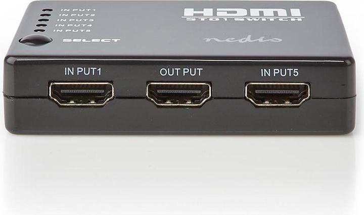 Produktbild Nedis HDMI T Schalter 5-Port Port(s) 5X HDMIT Eingang 1x HDMIT Ausgang 1080p 3.4 Gbps ABS Schwarz