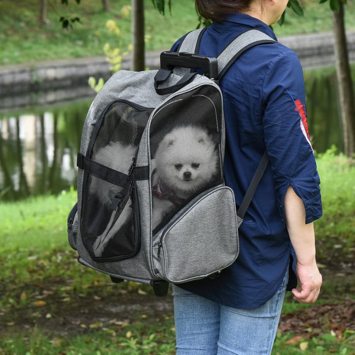 Produktbild PawHut Hundetrolley 2 in 1 Rucksack (Hund, Atmungsaktiv)