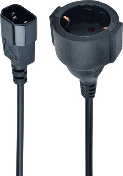 Produktbild Gembird power adapter cord C14 male -> schuko female (0.15 m, CEE 7/4)
