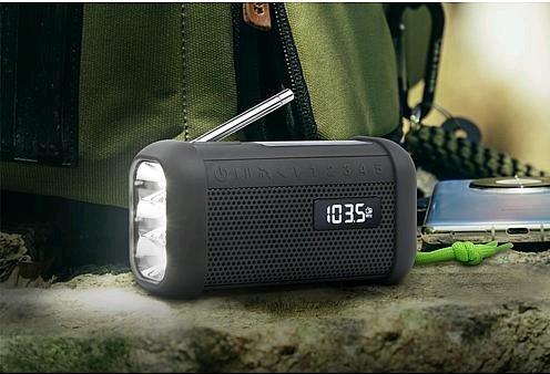 Image du produit Muse Radio solaire portable avec crank & flashlight (FM, Bluetooth, NFC)
