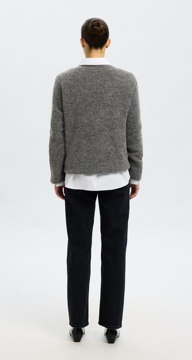 Actual product image Selected Femme Slfsia Ras Ls Knit Long V-Neck Noos (S)