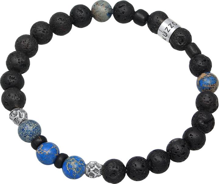 Immagine prodotto Kuzzoi Bracciale Uomo Agata lavica Perlina di pietra preziosa Argento 925 (21 cm, Agata, Vetro, Lava, Argento 925, Plastico)