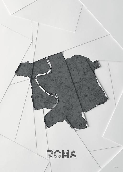 Produktbild ChiCura Maps Roma white (70 x 100 cm)