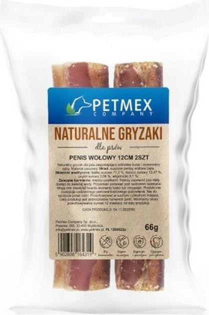 Actual product image Petmex Beef penis 12 cm - dog chew - 2 pcs. (Adult, 2 pcs., 100 g)
