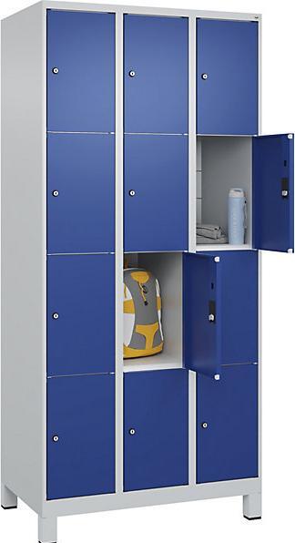 Produktbild C+P CP Classic Plus Schließfachschrank enzianblau, hellgrau 080010-304 S10003, 12 Schließfächer 90,0 x (90 cm, 195 cm)