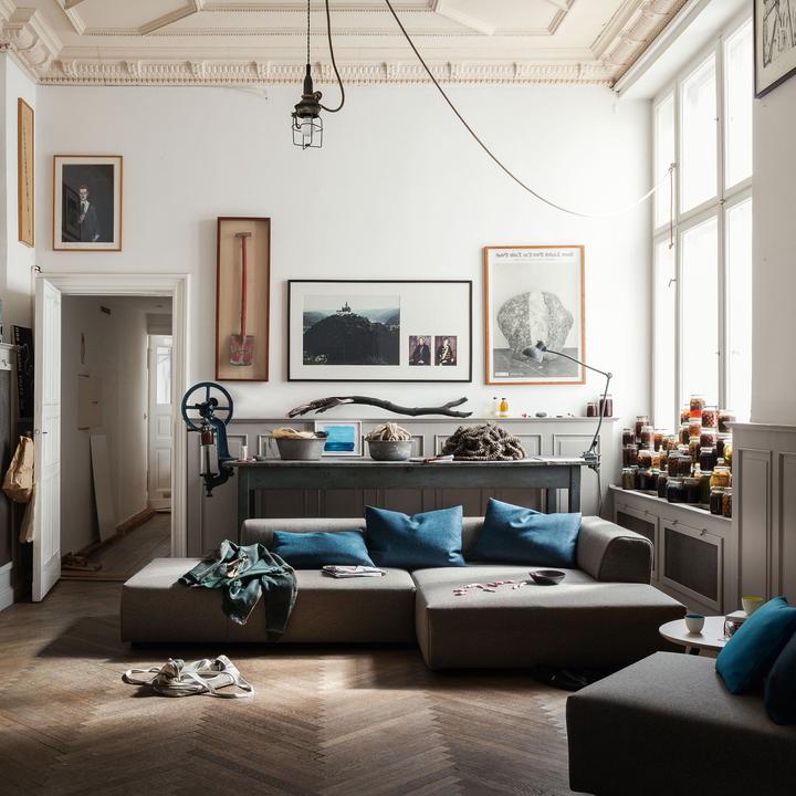 Produktbild Freistil Rolf Benz freistil 184 Lounge-Sofa mit Longchair rechts grau (Ecksofa)