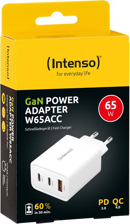 Produktbild Intenso 1x USB-A auf 2x USB-C GAN Adapter weiss (65 W)
