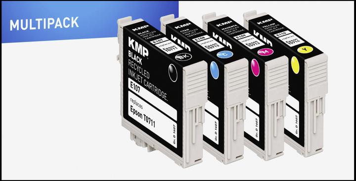 Image du produit KMP E107V Multipack BK/C/M/Y compatible avec Epson T 071 (M, C, Y, CF)